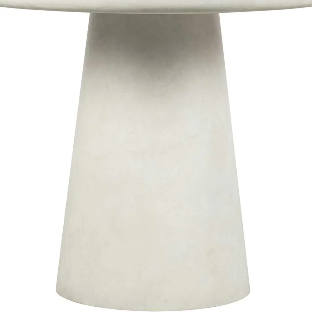 Wohnen Runder Esszimmer Säulentisch in Weiß Tonfaser - Emsa