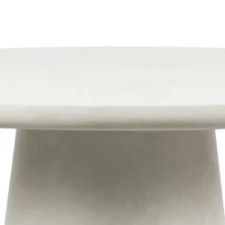 Wohnen Runder Esszimmer Säulentisch in Weiß Tonfaser - Emsa