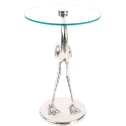 Wohnen Runder Glas Beistelltisch mit Vogel Design Fuß - Lanaga