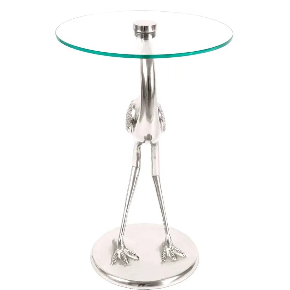 Wohnen Runder Glas Beistelltisch mit Vogel Design Fuß - Lanaga