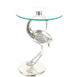 Wohnen Runder Glas Beistelltisch mit Vogel Design Fuß - Lanaga