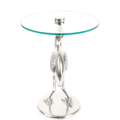 Wohnen Runder Glas Beistelltisch mit Vogel Design Fuß - Lanaga