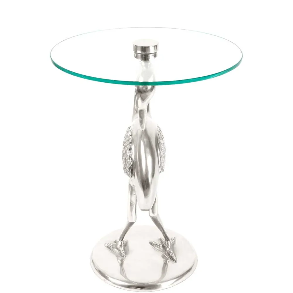 Wohnen Runder Glas Beistelltisch mit Vogel Design Fuß - Lanaga