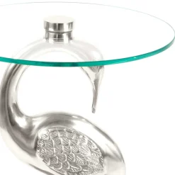 Wohnen Runder Glas Beistelltisch mit Vogel Design Fuß - Lanaga
