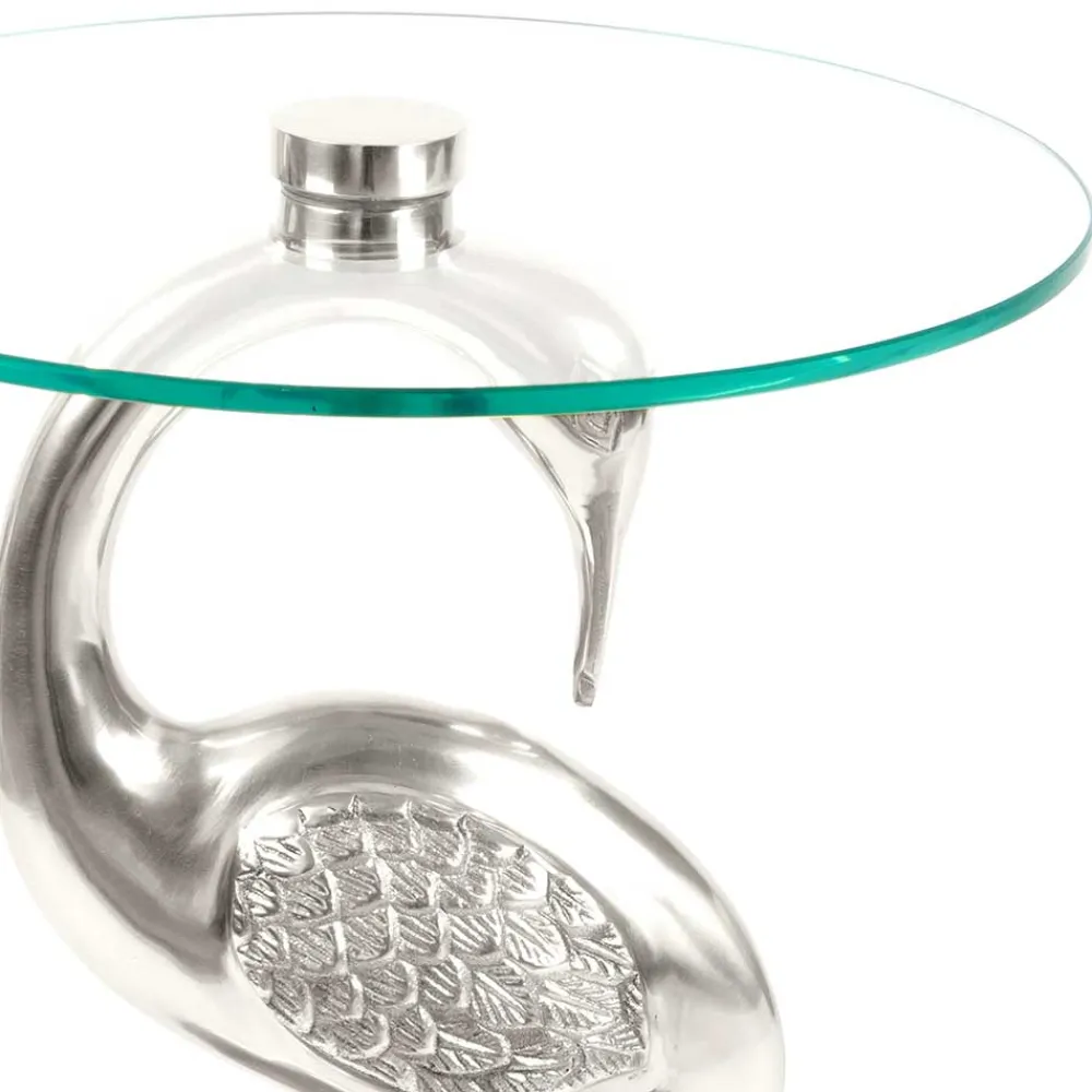 Wohnen Runder Glas Beistelltisch mit Vogel Design Fuß - Lanaga