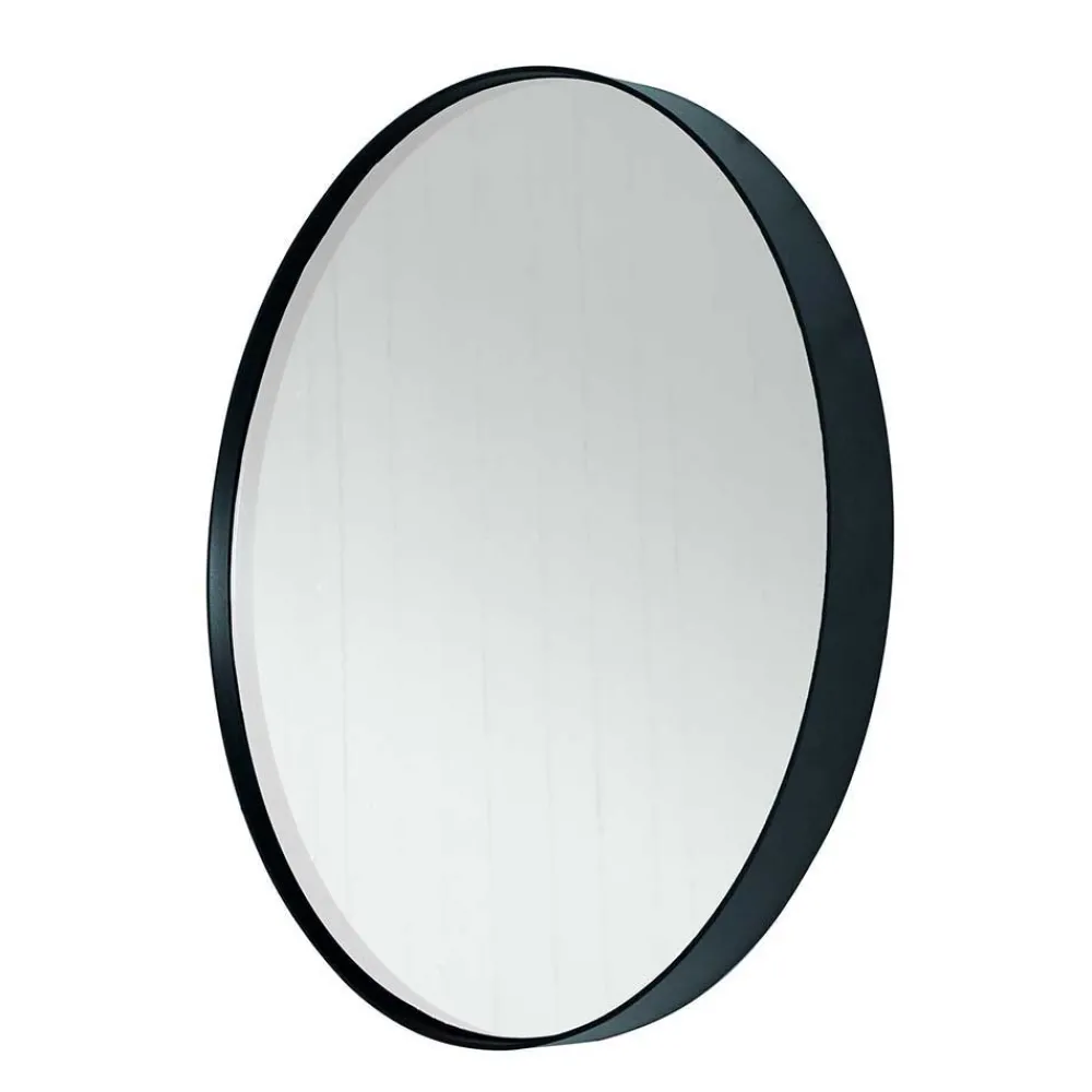 Wohnen Runder Glasspiegel in Schwarz - Fulia