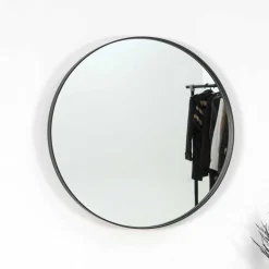 Wohnen Runder Glasspiegel in Schwarz - Fulia