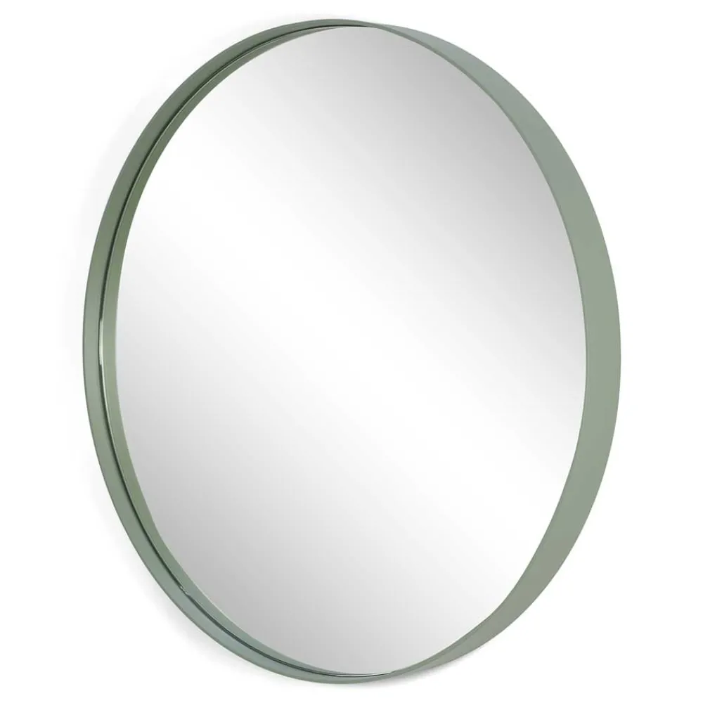 Wohnen Runder Hängespiegel in Graugrün - Lamon