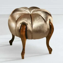 Wohnen Barhocker|Hocker*Runder Hocker im Barockstil in Gold - Janluca