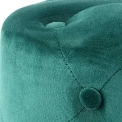 Wohnen Runder Hocker in Grün Samt & Gold Metall - Emiato