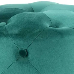 Wohnen Runder Hocker in Grün Samt & Gold Metall - Emiato