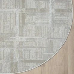 Wohnen Teppiche*Runder Kurzflor Teppich in Creme und Beige - Miaoli