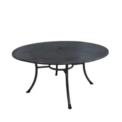 Wohnen Runder Metall Gartentisch in Grau - Rattania