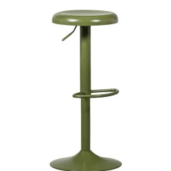 Wohnen Runder Metall-Barhocker in Grün - höhenverstellbar - Giolia