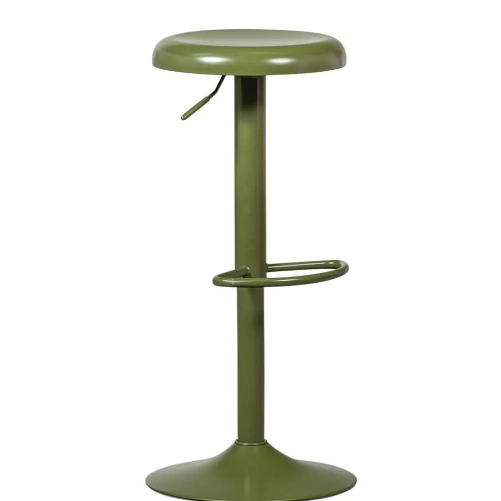 Wohnen Runder Metall-Barhocker in Grün - höhenverstellbar - Giolia