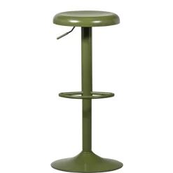 Wohnen Runder Metall-Barhocker in Grün - höhenverstellbar - Giolia