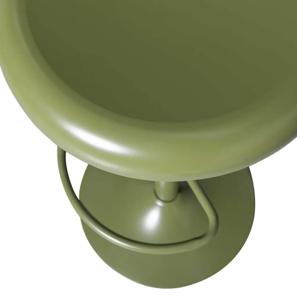 Wohnen Runder Metall-Barhocker in Grün - höhenverstellbar - Giolia