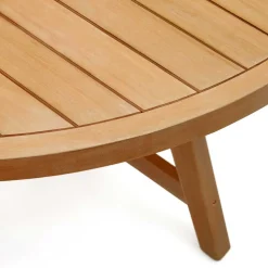 Wohnen Naturholzmöbel|Gartentische*Runder Outdoor-Tisch aus Eukalyptusholz - Lindos