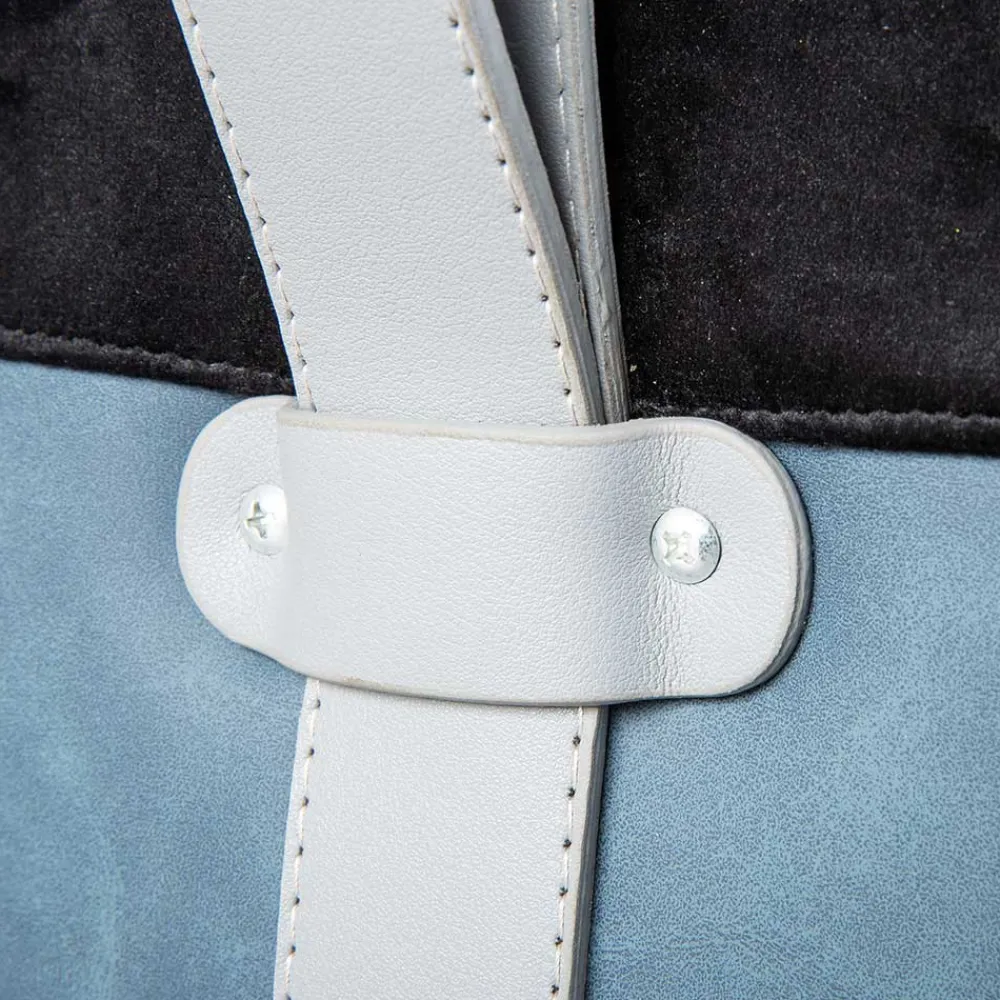 Wohnen Runder Polsterhocker in Hellgrau & Schwarz - Paleara