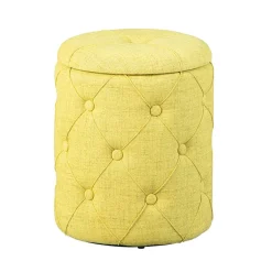 Wohnen Hocker|Barhocker*Runder Polsterhocker mit Stauraum - Vurgos