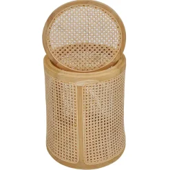 Wohnen Rattanmöbel|Sitztruhen*Runder Rattan Wäschekorb in Natur - Vilrada