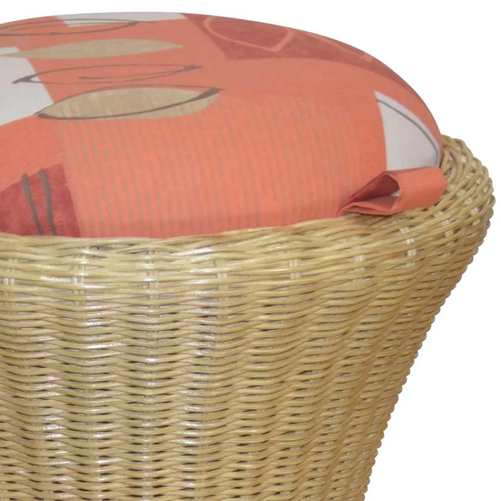 Wohnen Rattanmöbel*Runder Rattanhocker Monice & Wäschekorb