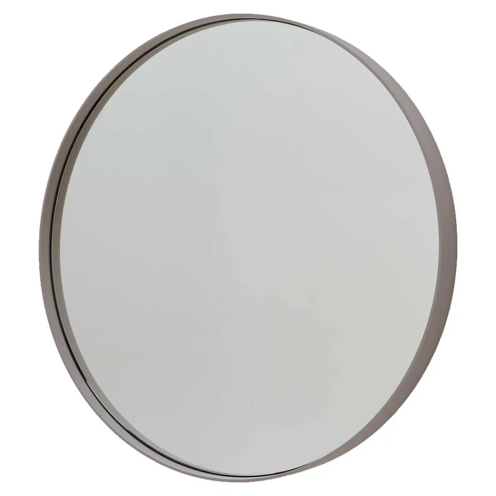 Wohnen Spiegel|Flurspiegel*Runder Retro Spiegel in Taupe - Sumatria