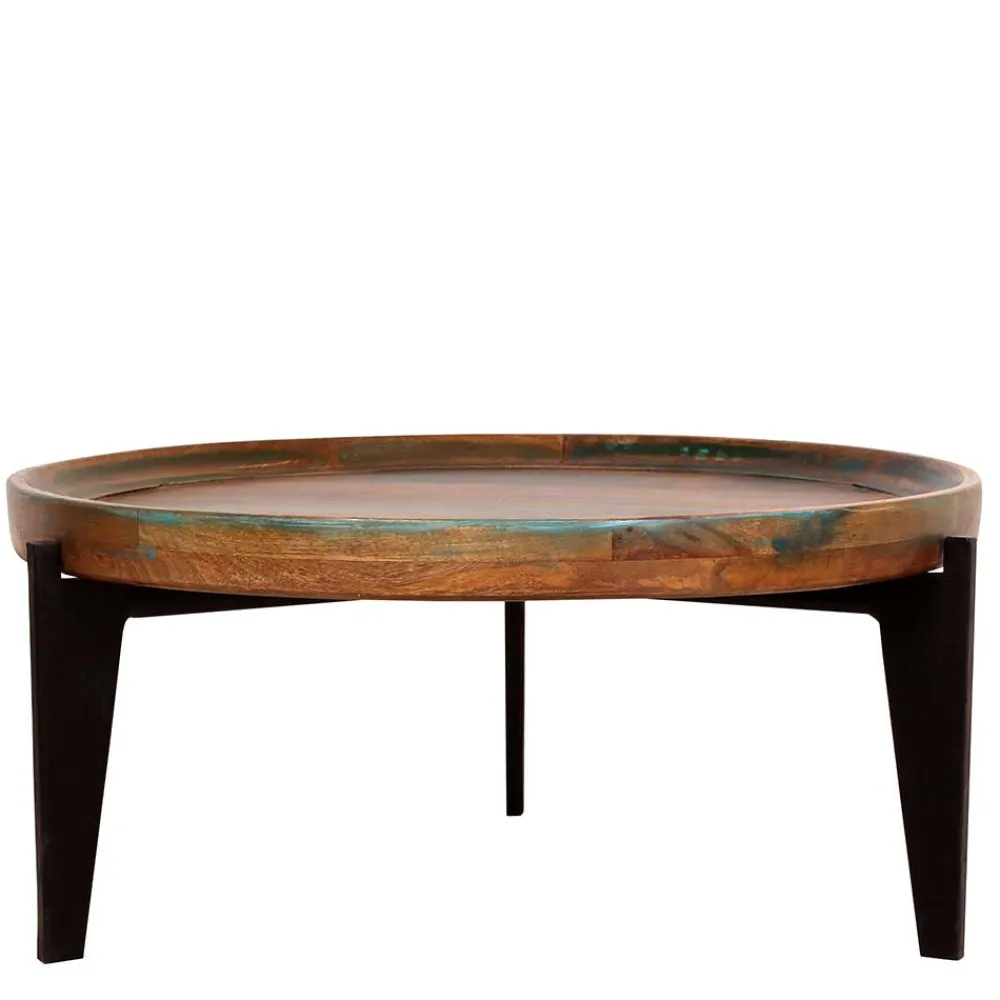 Wohnen Shabby Chic Möbel*Runder Shabby Chic Couchtisch mit 3-Fußgestell - Vosbadus