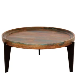 Wohnen Shabby Chic Möbel*Runder Shabby Chic Couchtisch mit 3-Fußgestell - Vosbadus