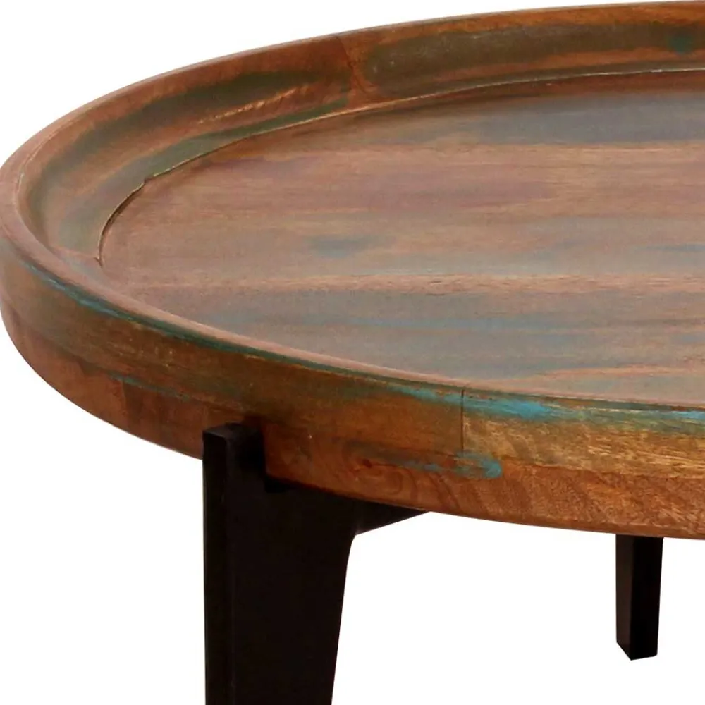 Wohnen Shabby Chic Möbel*Runder Shabby Chic Couchtisch mit 3-Fußgestell - Vosbadus