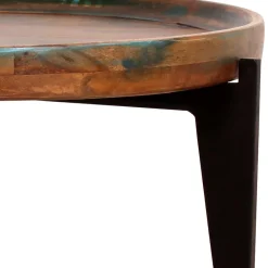 Wohnen Shabby Chic Möbel*Runder Shabby Chic Couchtisch mit 3-Fußgestell - Vosbadus