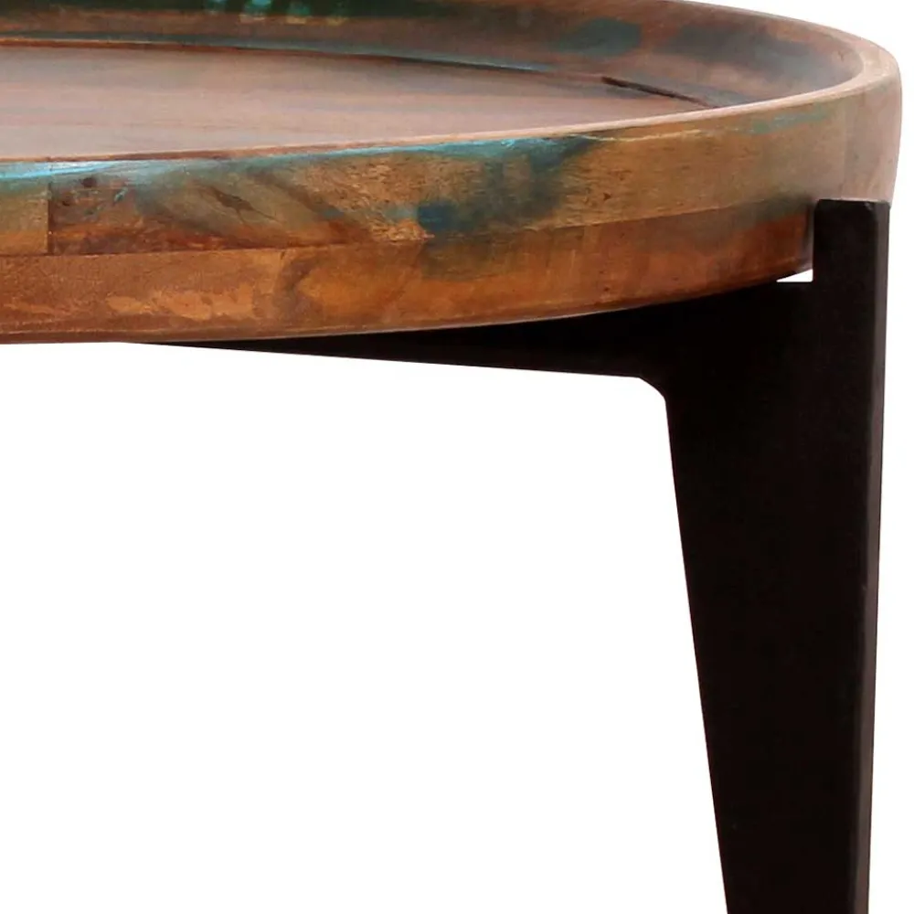 Wohnen Shabby Chic Möbel*Runder Shabby Chic Couchtisch mit 3-Fußgestell - Vosbadus