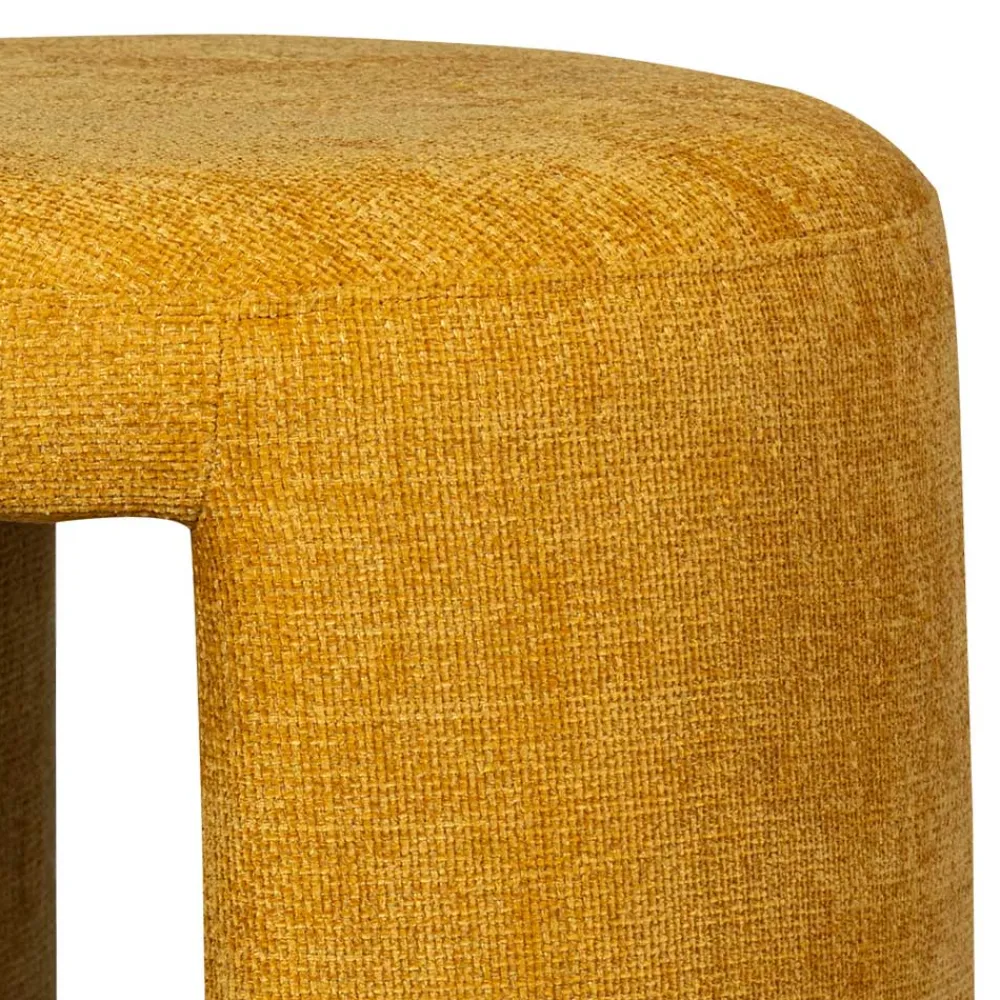 Wohnen Runder Sitzhocker in Gelb Chenillebezug - Lourettes (2er Set)