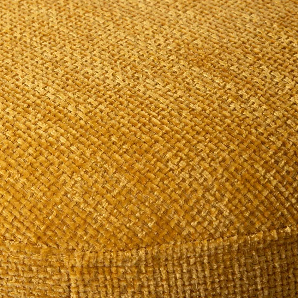 Wohnen Runder Sitzhocker in Gelb Chenillebezug - Lourettes (2er Set)