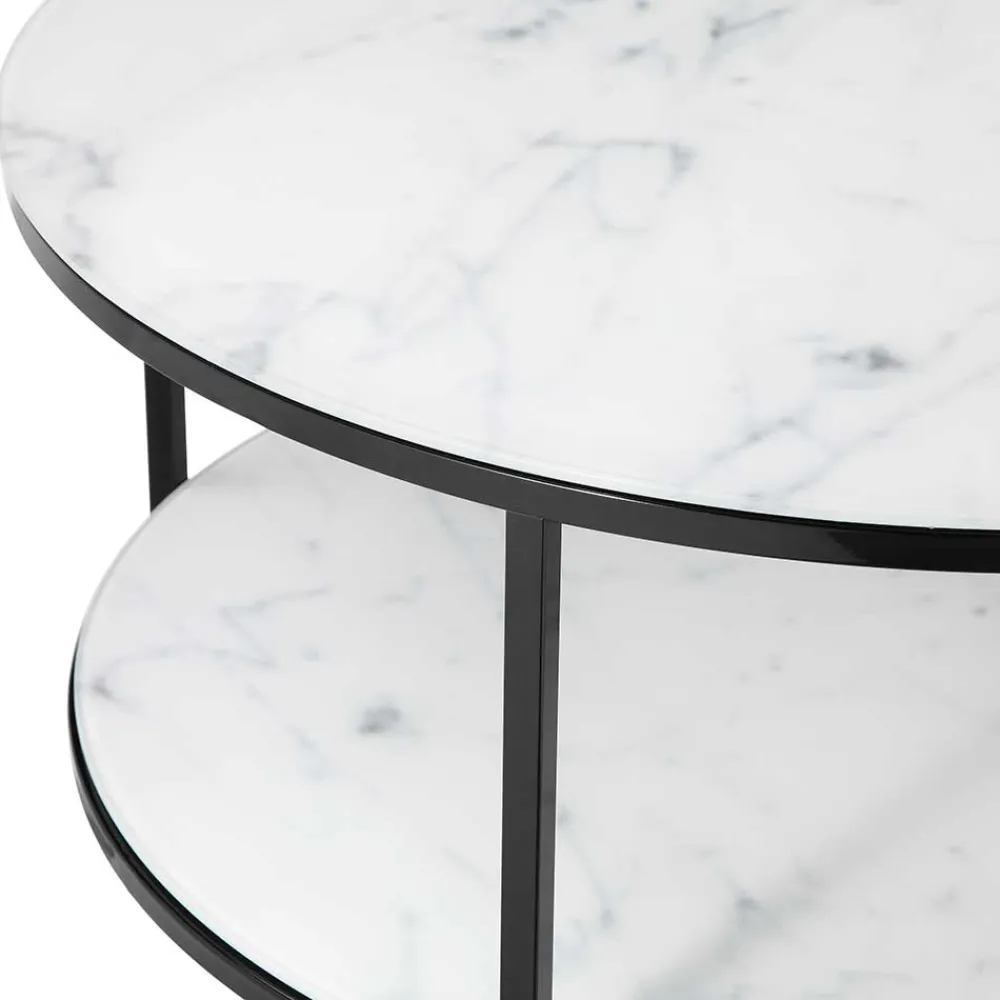 Wohnen Runder Sofatisch im Marmor Look - Dikono
