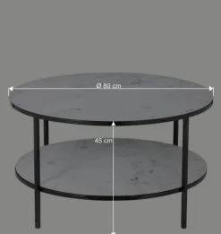Wohnen Runder Sofatisch im Marmor Look - Dikono