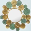 Wohnen Runder Spiegel in Altgold und Grün - Biljana