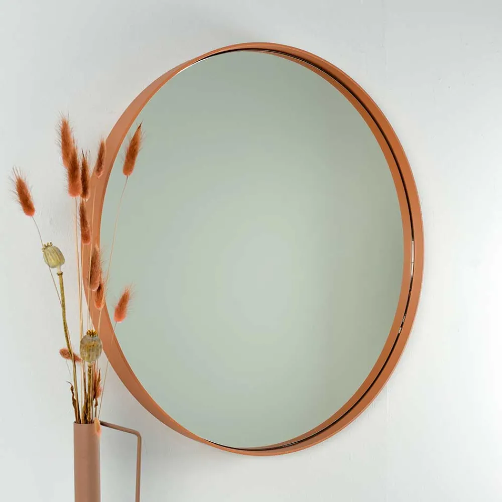 Wohnen Runder Spiegel in Terracotta - Camelian