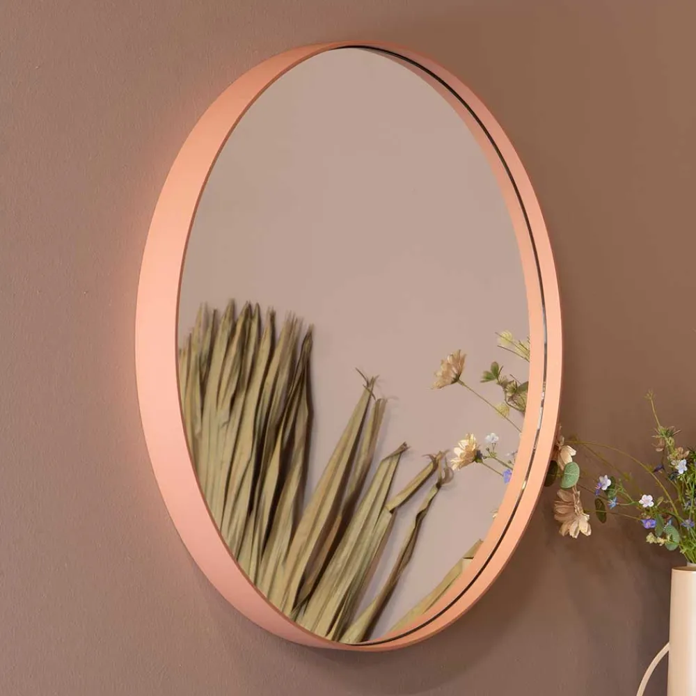 Wohnen Runder Spiegel in Terracotta - Camelian