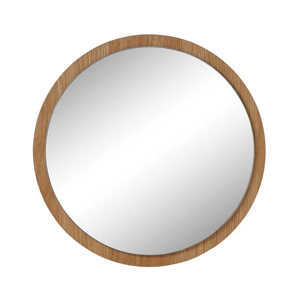 Wohnen Runder Spiegel mit Eichenholzfurnier - Kopiana
