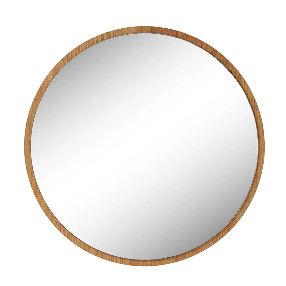 Wohnen Runder Spiegel mit Eichenholzfurnier - Kopiana
