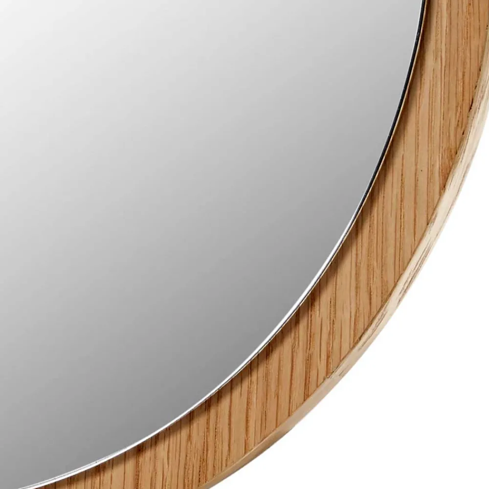 Wohnen Runder Spiegel mit Eichenholzfurnier - Kopiana