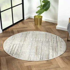 Wohnen Runder Teppich mit Hoch-Tief-Struktur - Neverdo