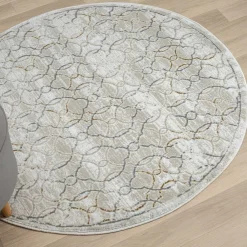 Wohnen Runder Teppich mit Kurzflor dezent gemustert - Leak
