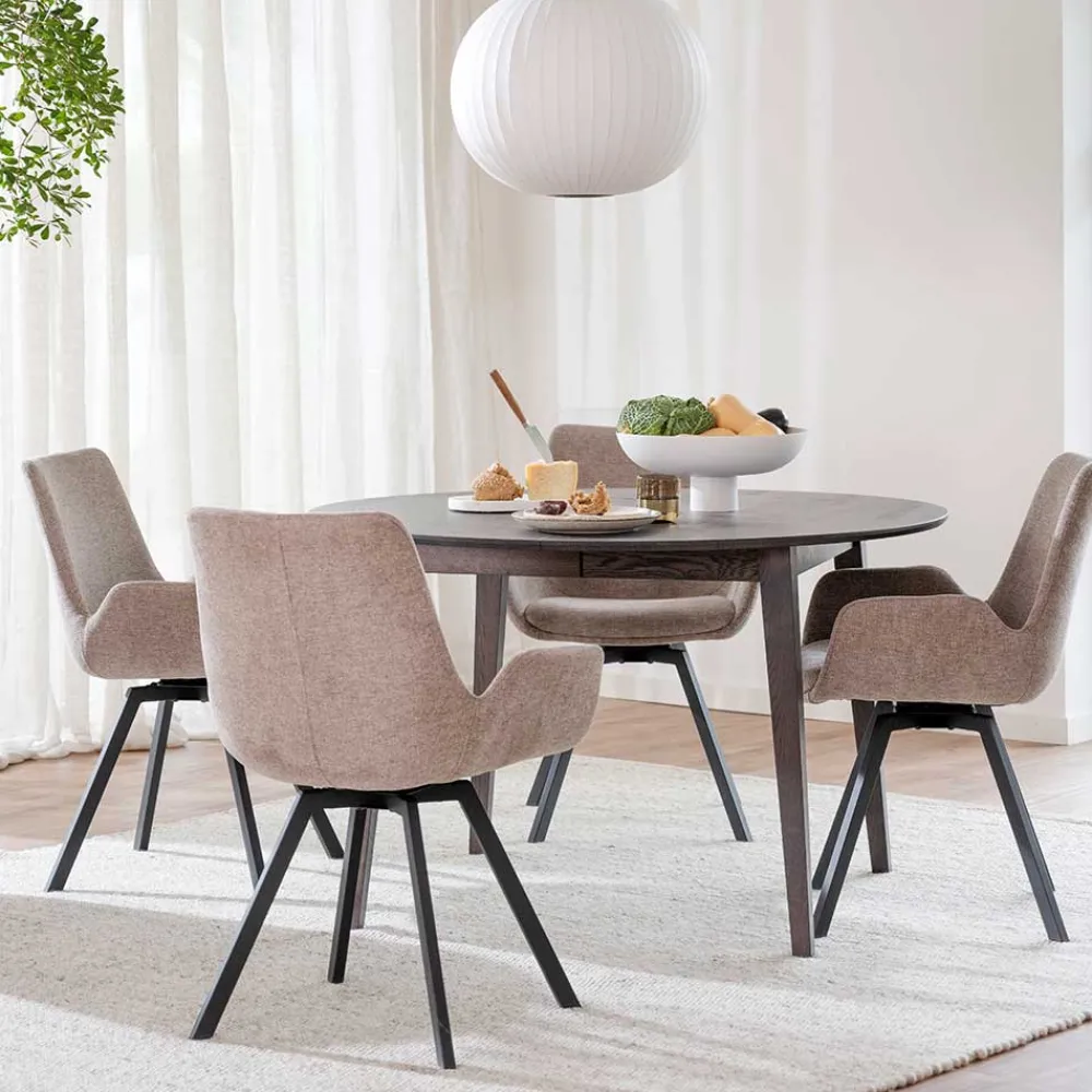 Wohnen Runder Tisch & Armlehnstühle - Halkan (fünfteilig)