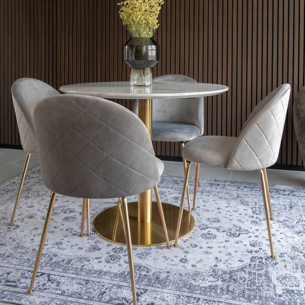 Wohnen Sitzgruppe|Küchen-Essgruppen*Runder Tisch & vier Stühle Set - Zimarena (fünfteilig)