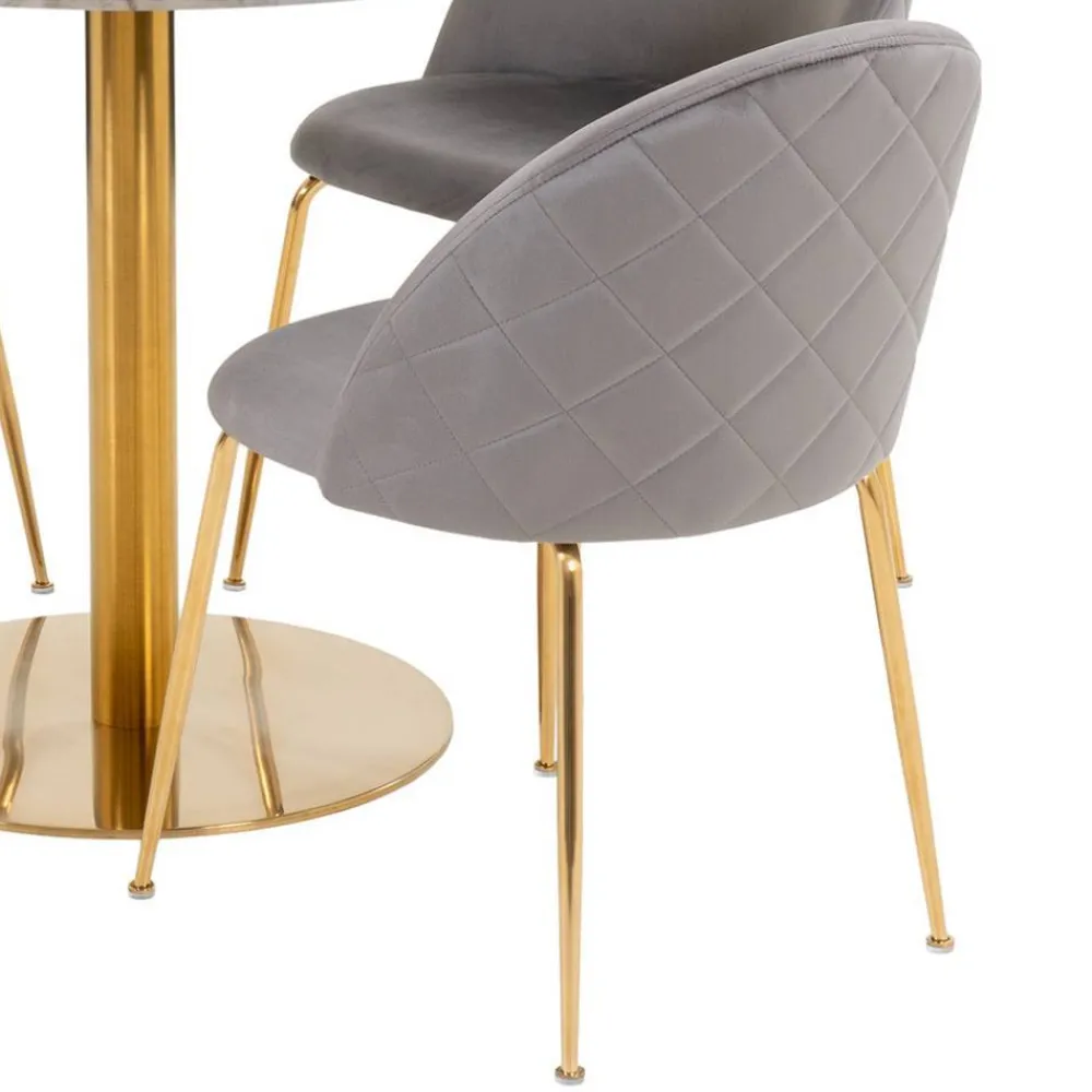 Wohnen Sitzgruppe|Küchen-Essgruppen*Runder Tisch & vier Stühle Set - Zimarena (fünfteilig)