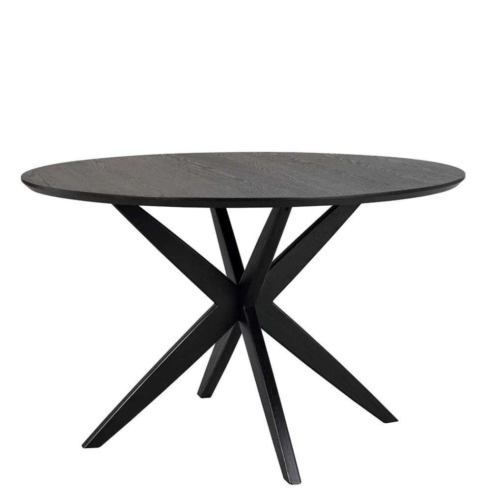 Wohnen Schwarze Möbel|Küchentische*Runder Tisch in Schwarz mit Schweizer Kante - Puerto