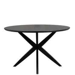 Wohnen Schwarze Möbel|Küchentische*Runder Tisch in Schwarz mit Schweizer Kante - Puerto