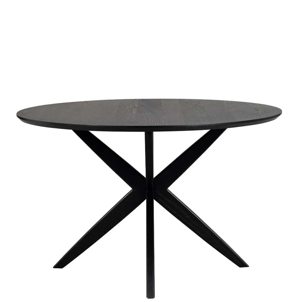 Wohnen Schwarze Möbel|Küchentische*Runder Tisch in Schwarz mit Schweizer Kante - Puerto